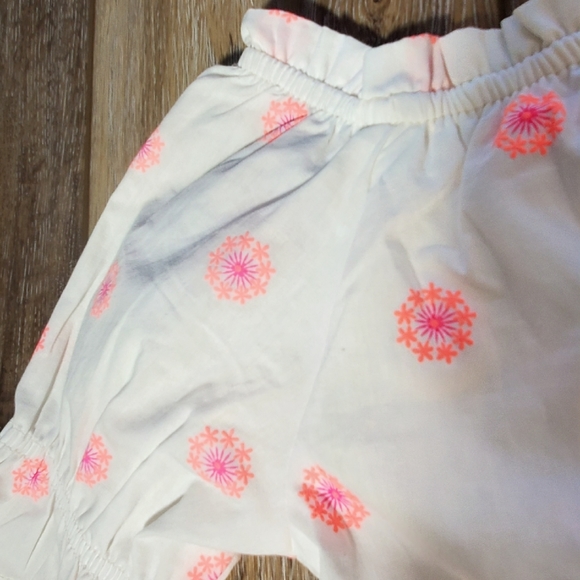 Limited Too girl's one piece white, pink, orange shorts and blouse set jumper - Picture 11 of 13